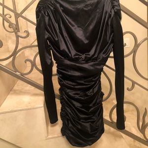Black satin dress